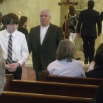 Joshua and sponsor Joe at pre Confirmation service at our parish